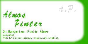 almos pinter business card