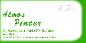 almos pinter business card